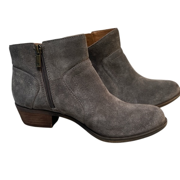 LUCKY BRAND 🌺 Leather Gray Ankle Boots 7.5 - Picture 1 of 7